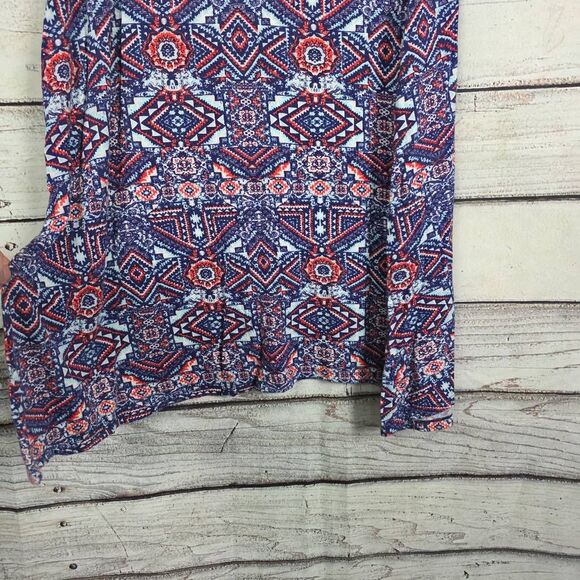 French Laundry Womens Boho Maxi Skirt Blue Orange L - Picture 2 of 6